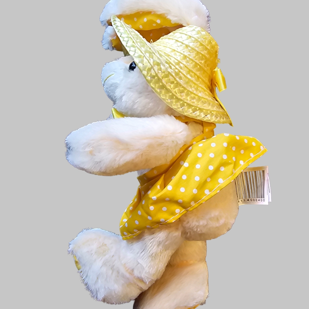 Adorable Yellow Polka Dot Bunny Plush Toy - Picture 3 of 16